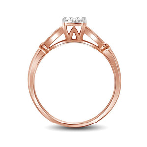 Wedding Collection | 10kt Rose Gold Round Diamond Bridal Wedding Ring Band Set 1/5 Cttw | Splendid Jewellery GND