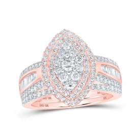 Eternal Love 10kt Rose Gold Diamond Oval Bridal Wedding Ring Band Set - Alternate view 1 from Splendid Jewellery
