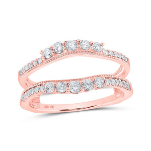 Wedding Collection | 10kt Rose Gold Womens Diamond Wrap Enhancer Wedding Band 1/2 Cttw | Splendid Jewellery GND