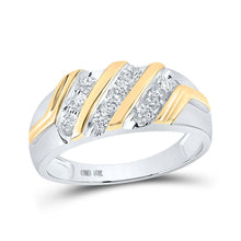 Load image into Gallery viewer, 10kt Two-tone Gold Mens Round Diamond Wedding Band Ring 1/2 Cttw | Eternal Love Collection - Alternate view 2 from Splendid Jewellery