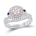 Enchanting Harmony: 10kt Two-tone Gold Round Diamond Bridal Wedding Ring Band Set 1 Cttw - Alternate view 1 from Splendid Jewellery