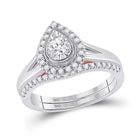 Radiant Love: 10kt Two-tone Gold Diamond Bridal Wedding Ring Band Set - Alternate view 1 from Splendid Jewellery