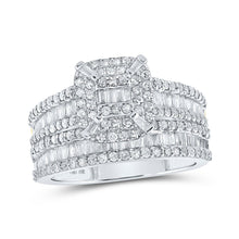 Load image into Gallery viewer, Eternal Love Collection | Exquisite 10kt White Gold Baguette Diamond Bridal Wedding Ring Band Set 1-1/3 Cttw - Alternate view 1 from Splendid Jewellery