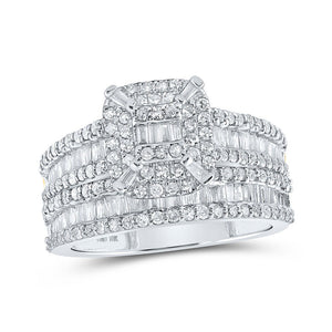 Wedding Collection | 10kt White Gold Baguette Diamond Bridal Wedding Ring Band Set 1-1/3 Cttw | Splendid Jewellery GND