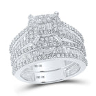 Dazzling Diamond Halo Wedding Ring Band Set - Alternate view 1 from Splendid Jewellery