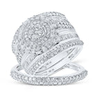 Eternal Love 10kt White Gold His Hers Round Diamond Cluster Wedding Set - Alternate view 1 from Splendid Jewellery