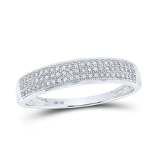 Load image into Gallery viewer, Eternal Brilliance: 10kt White Gold Mens Round Diamond Wedding Pave Band Ring 1/5 Cttw - Alternate view 1 from Splendid Jewellery