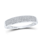 Eternal Brilliance: 10kt White Gold Mens Round Diamond Wedding Pave Band Ring 1/5 Cttw - Alternate view 1 from Splendid Jewellery