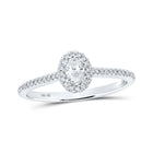 Dazzling Elegance: White Gold Oval Diamond Halo Bridal Wedding Ring - Alternate view 1 from Splendid Jewellery
