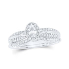 Eternal Love 10kt White Gold Oval Diamond Halo Bridal Wedding Ring Band Set 1/2 Cttw - Alternate view 1 from Splendid Jewellery