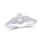 Eternal Love 10kt White Gold Pear Diamond 3-stone Bridal Wedding Engagement Ring - Alternate view 1 from Splendid Jewellery