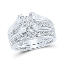 Load image into Gallery viewer, Enchanting Princess Diamond Wedding Ring Set in 10kt White Gold - Alternate view 1 from Splendid Jewellery