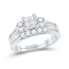 Splendid Jewellery 10kt White Gold Princess Diamond Bridal Wedding Ring Band Set - Alternate view 1 from Splendid Jewellery