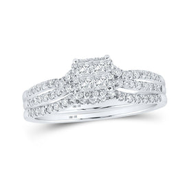Eternal Love Princess Diamond Bridal Wedding Ring Set - Alternate view 1 from Splendid Jewellery