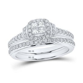 Eternal Love Diamond Bridal Wedding Ring Band Set - Alternate view 1 from Splendid Jewellery