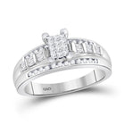 Sparkling Brilliance: 10kt White Gold Princess Diamond Cluster Bridal Wedding Engagement Ring 1/2 Cttw - Alternate view 1 from Splendid Jewellery