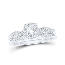 Load image into Gallery viewer, The Majestic Love Diamond Halo Bridal Wedding Ring Band Set - Alternate view 1 from Splendid Jewellery