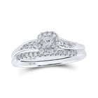 Eternal Love Diamond Halo Bridal Wedding Ring Set - Alternate view 1 from Splendid Jewellery
