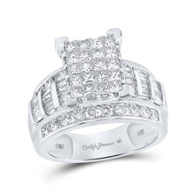 Load image into Gallery viewer, Sparkling Majesty: 10kt White Gold Princess Diamond Square Bridal Wedding Engagement Ring 2 Cttw - Alternate view 1 from Splendid Jewellery