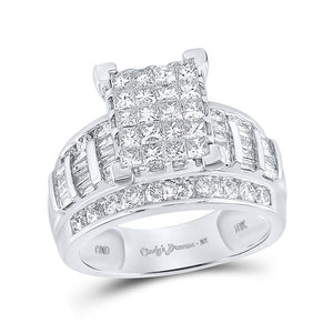 Wedding Collection | 10kt White Gold Princess Diamond Square Bridal Wedding Engagement Ring 2 Cttw | Splendid Jewellery GND