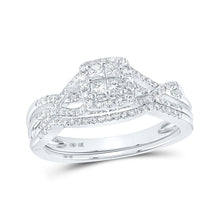 Load image into Gallery viewer, Sparkling Love Knot Diamond Wedding Ring Band Set - Alternate view 1 from Splendid Jewellery