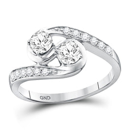 10kt White Gold Twin Brilliance Diamond Bridal Wedding Ring - Alternate view 1 from Splendid Jewellery