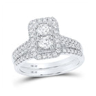Eternal Love 10kt White Gold Round Diamond 2-Stone Bridal Wedding Ring Band Set - Alternate view 1 from Splendid Jewellery
