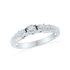 Eternal Love 10kt White Gold Round Diamond 3-stone Bridal Wedding Engagement Ring - Alternate view 1 from Splendid Jewellery