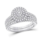 Radiant Love 10kt White Gold Round Diamond Bridal Wedding Ring Band Set 1 Cttw - Alternate view 1 from Splendid Jewellery