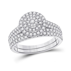 Radiant Love 10kt White Gold Round Diamond Bridal Wedding Ring Band Set 1 Cttw - Alternate view 1 from Splendid Jewellery