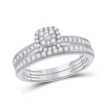 Load image into Gallery viewer, Enchanting Love Story | 10kt White Gold Round Diamond Bridal Wedding Ring Band Set 1/2 Cttw - Alternate view 1 from Splendid Jewellery