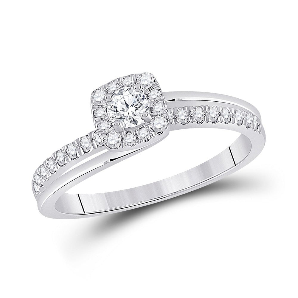 Wedding Collection | 10kt White Gold Round Diamond Bridal Wedding Ring Band Set 1/2 Cttw | Splendid Jewellery GND