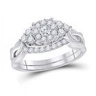 10kt White Gold Radiant Brilliance Wedding Ring Band Set - Alternate view 1 from Splendid Jewellery