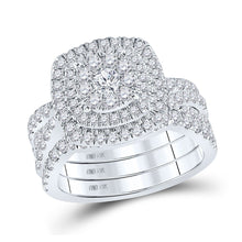 Load image into Gallery viewer, Eternal Brilliance: 10kt White Gold Round Diamond Bridal Wedding Ring Band Set - Alternate view 1 from Splendid Jewellery