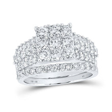 Load image into Gallery viewer, Radiant Love | 10kt White Gold Diamond Bridal Wedding Ring Band Set 2 Cttw | Splendid Jewellery - Alternate view 1 from Splendid Jewellery