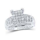 Radiant Love: 10kt White Gold Diamond Cluster Bridal Wedding Engagement Ring - Alternate view 1 from Splendid Jewellery