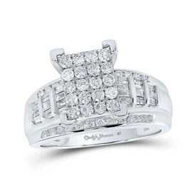 Radiant Love: 10kt White Gold Diamond Cluster Bridal Wedding Engagement Ring - Alternate view 1 from Splendid Jewellery