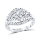 Radiant Love: 10kt White Gold Diamond Cluster Bridal Wedding Ring - Alternate view 1 from Splendid Jewellery