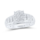 Radiant Brilliance: 10kt White Gold Diamond Cluster Bridal Wedding Engagement Ring - Alternate view 1 from Splendid Jewellery