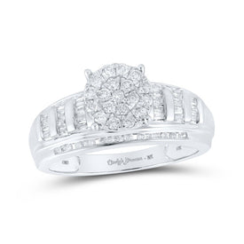 Radiant Brilliance: 10kt White Gold Diamond Cluster Bridal Wedding Engagement Ring - Alternate view 1 from Splendid Jewellery