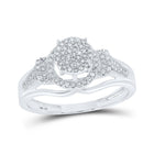 Radiant Love 10kt White Gold Round Diamond Cluster Bridal Wedding Engagement Ring - Alternate view 1 from Splendid Jewellery