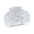 Dazzling Diamond Delight: 10kt White Gold Round Diamond Cluster Bridal Wedding Engagement Ring 2 Cttw - Alternate view 1 from Splendid Jewellery