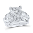 The Majestic Brilliance 10kt White Gold Diamond Cluster Bridal Wedding Engagement Ring - Alternate view 1 from Splendid Jewellery