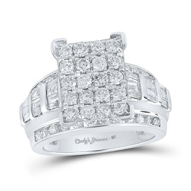 The Majestic Brilliance 10kt White Gold Diamond Cluster Bridal Wedding Engagement Ring - Alternate view 1 from Splendid Jewellery