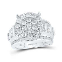 Load image into Gallery viewer, Ethereal Radiance | 10kt White Gold Dazzling Diamond Cluster Bridal Wedding Engagement Ring 3 Cttw - Alternate view 1 from Splendid Jewellery