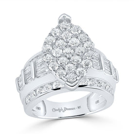 Captivating Cluster Brilliance 3 Carat Diamond Wedding Ring - Alternate view 1 from Splendid Jewellery