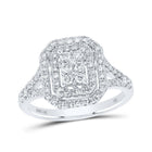 Sparkling Love Affair | 10kt White Gold Round Diamond Cluster Bridal Wedding Engagement Ring 3/4 Cttw | Splendid Jewellery - Alternate view 1 from Splendid Jewellery