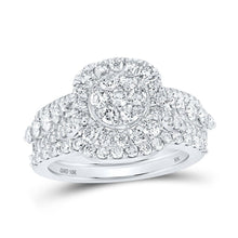 Load image into Gallery viewer, Captivating Brilliance Diamond Cluster Wedding Ring Set - Alternate view 1 from Splendid Jewellery