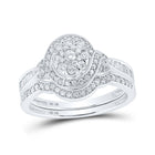 Captivating Love's Embrace 10kt White Gold Diamond Cluster Wedding Ring Set - Alternate view 1 from Splendid Jewellery