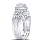 Radiant Love: 10kt White Gold Diamond Cluster Wedding Ring Band Set 1/2 Cttw - Alternate view 2 from Splendid Jewellery